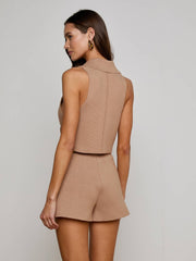 Zadie Knit Vest in Dark Cappuccino/Gold
