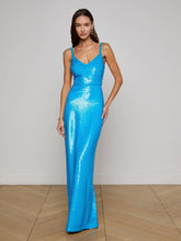 Karma Sequin Maxi Dress in Dresden Blue Sequin