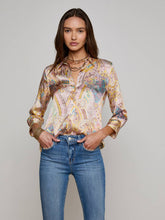 Dani Silk Blouse in Multi Western Paisley