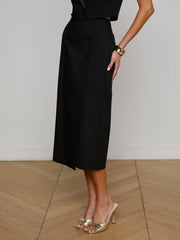 Febe Tuxedo Skirt in Black