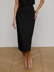 Febe Tuxedo Skirt in Black