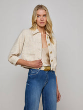 Jia Sequined Tweed Jacket in Ecru Multi Color Sequin Tweed