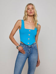 Saga Top in Dresden Blue/Nickel