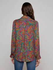 Nina Silk Blouse in Multi Santa Fe Paisley