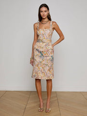 Idy Button-Front Dress in Multi Western Paisley
