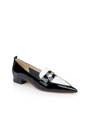 Maelys Patent Leather Loafer in Black/White Patent