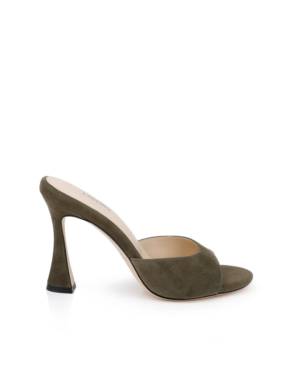 Avery Suede Open-Toe Mule in Olive Suede