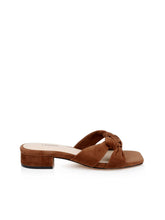 Lea Suede Knot Sandal in Buckskin Suede