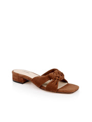 Lea Suede Knot Sandal in Buckskin Suede