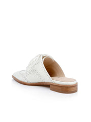 Lilou Leather Oxford Mule in Pearl Leather