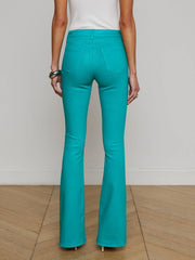 Marty Coated Flare Jean in Tropical Teal Coated