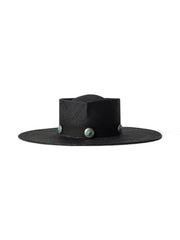 Adilah Wide-Brim Fedora in Black