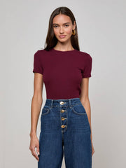 Ressi Fitted Tee in Dark Port