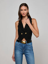 Zadie Knit Vest in Black/Gold