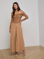 Novalynn Cropped Pleated Pant in Cinnamon Swirl