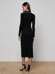 Yaretzi Knit Midi Dress in Black/White