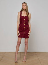 Midy Button-Front Dress in Black Cherry