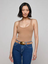Nica Scoopneck Bodysuit in Cinnamon Swirl