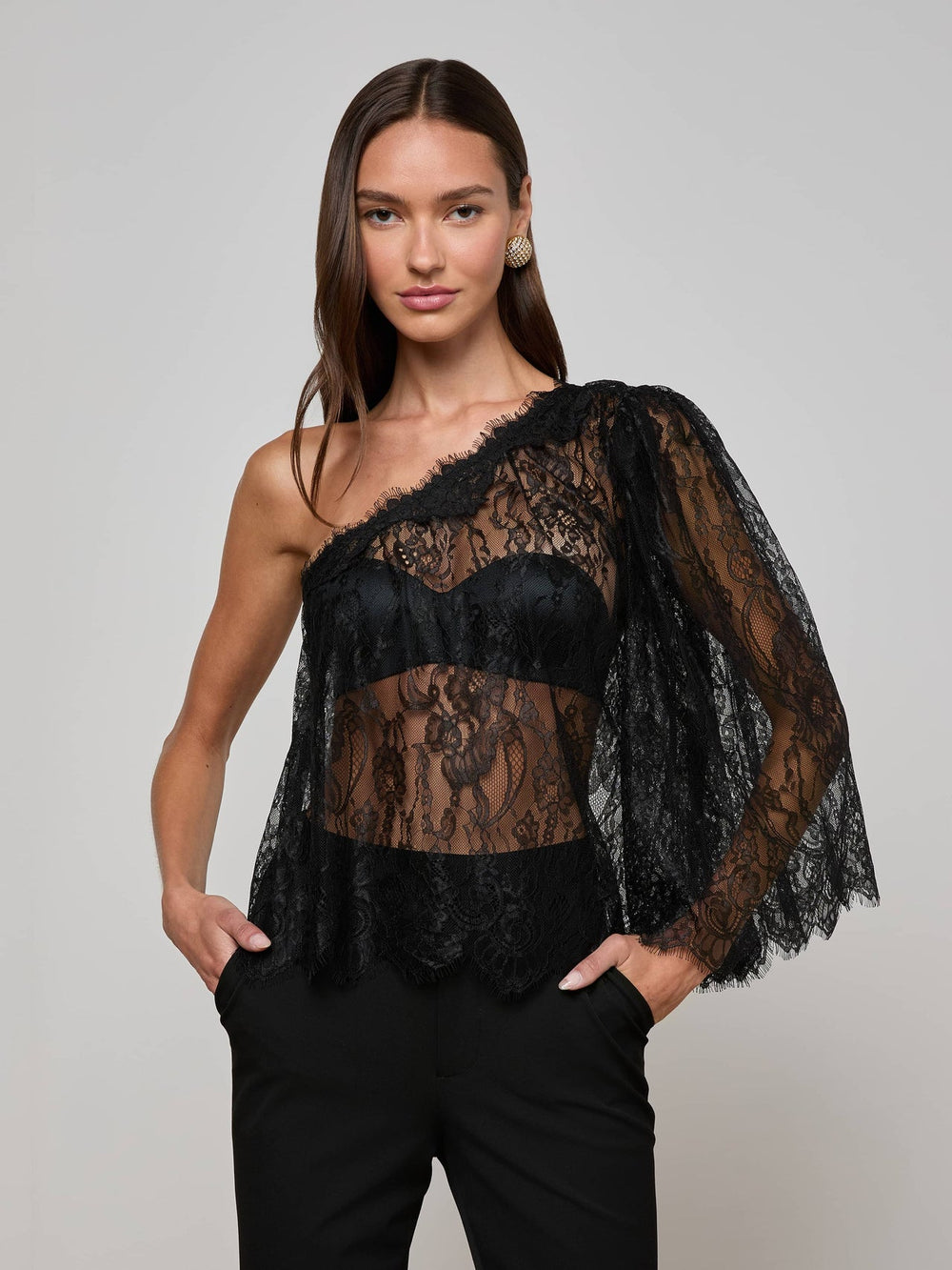 Vianna Lace Top in Black