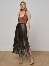 Karolina Fringe Skirt in Coffee Bean