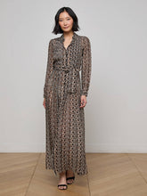 Klaudia Silk Shirt Dress in Black Multi Large Geo Print