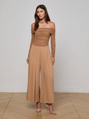 Poppie Off-The-Shoulder Bodysuit in Cinnamon Swirl