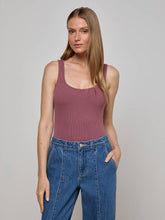 Nica Scoopneck Bodysuit in Deep Mauve