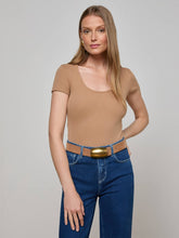 Brynlee Scoopneck Tee in Cinnamon Swirl