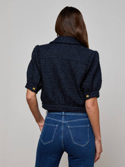 Cove Cropped Tweed Jacket in Midnight