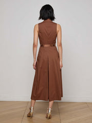 Kolton Midi Dress in Sepia Brown