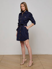 Velma Shirt Dress in Navy
