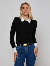 April Collared Pullover in Black/Gold Lion