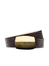 Milou Belt in Chocolate Croc Embossed