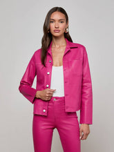Janelle Coated Jean Jacket in Pink Coated