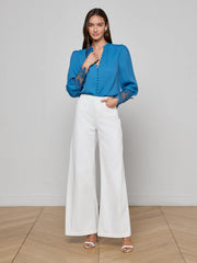 Ava Blouse in Stone Blue