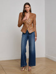 Ottilie Leather Blazer in Soft Cognac