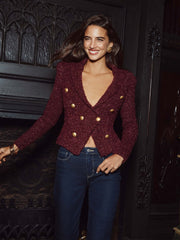 Bethany Knit Blazer in Dark Syrah/Gold