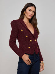 Bethany Knit Blazer in Dark Syrah/Gold