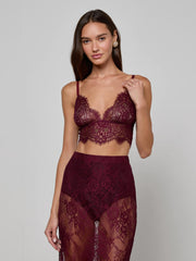 Aislin Lace Bralette in Dark Port