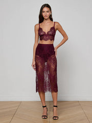 Aislin Lace Bralette in Dark Port
