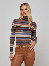 Olene Turtleneck in Stone Blue/Brown Multi