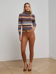 Olene Turtleneck in Stone Blue/Brown Multi