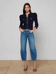 Delli Cropped Cardigan in Midnight