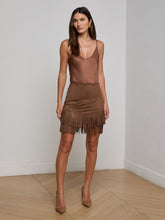 Lyle Vegan Suede Mini Skirt in Carafe Brown