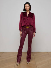 Bianca Silk Blouse in Dark Port