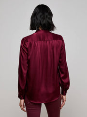 Bianca Silk Blouse in Dark Port
