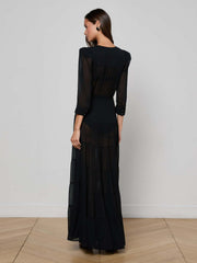 Seraphina Tiered Maxi Dress in Black