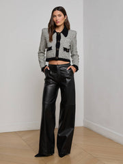 Arielle Knit Jacket in White/Black