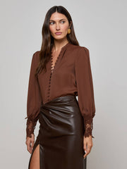 Ava Blouse in Hot Fudge