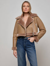 Pike Shearling Leather Jacket in Chanterelle